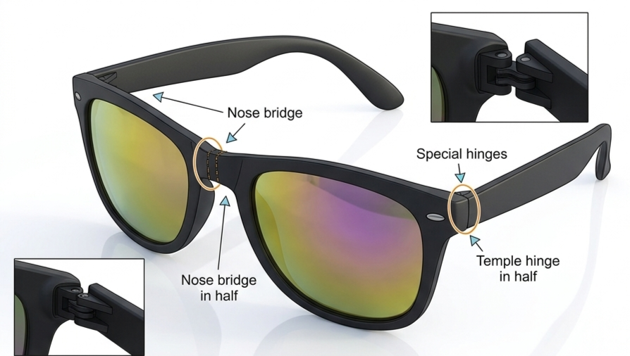 Premium Foldable Sunglasses with Case - Image 2